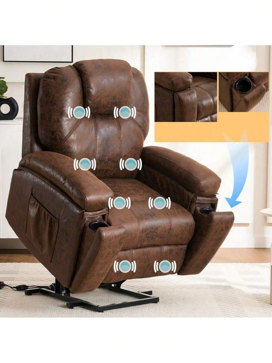 Sillón reclinable con elevación eléctrica y masaje para personas