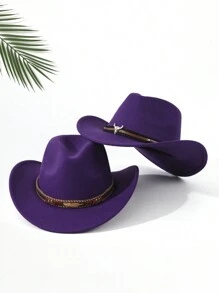 2 szt. Unisex haftowany kapelusz przeciwsłoneczny z motywem głowy bydła, kapelusz kowbojski/kowbojski, kapelusz plażowy boho, miękki filcowy kapelusz fedora, swobodny kapelusz z włókna poliestrowego na każdą porę roku