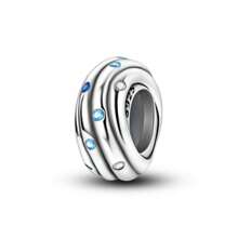 1pc 925 Sterling Silver Beads Rainbow Colored Zirconia Love Shaped Silicone Stopper Starry Sky Charms Beads Fit DIY Bracelets Positioning Bead Fine Jewelry Accessories Valentines