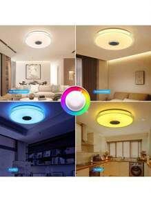 OYAJIA OYAJIA LED Deckenleuchte Dimmbar mit Bluetooth Lautsprecher,60W 50CM LED Deckenlampe mit Fernbedienung,RGBW Farbwechsel,Einstellbar für Schlafzimmer Küche Kinderzimmer Wohnzimmer
