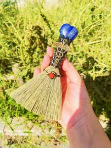 1件天然水晶心形扫帚工具，尖头魔杖，祭坛用品石英女巫扫帚，生日/万圣节礼物 - 掃帚 - 查看 25