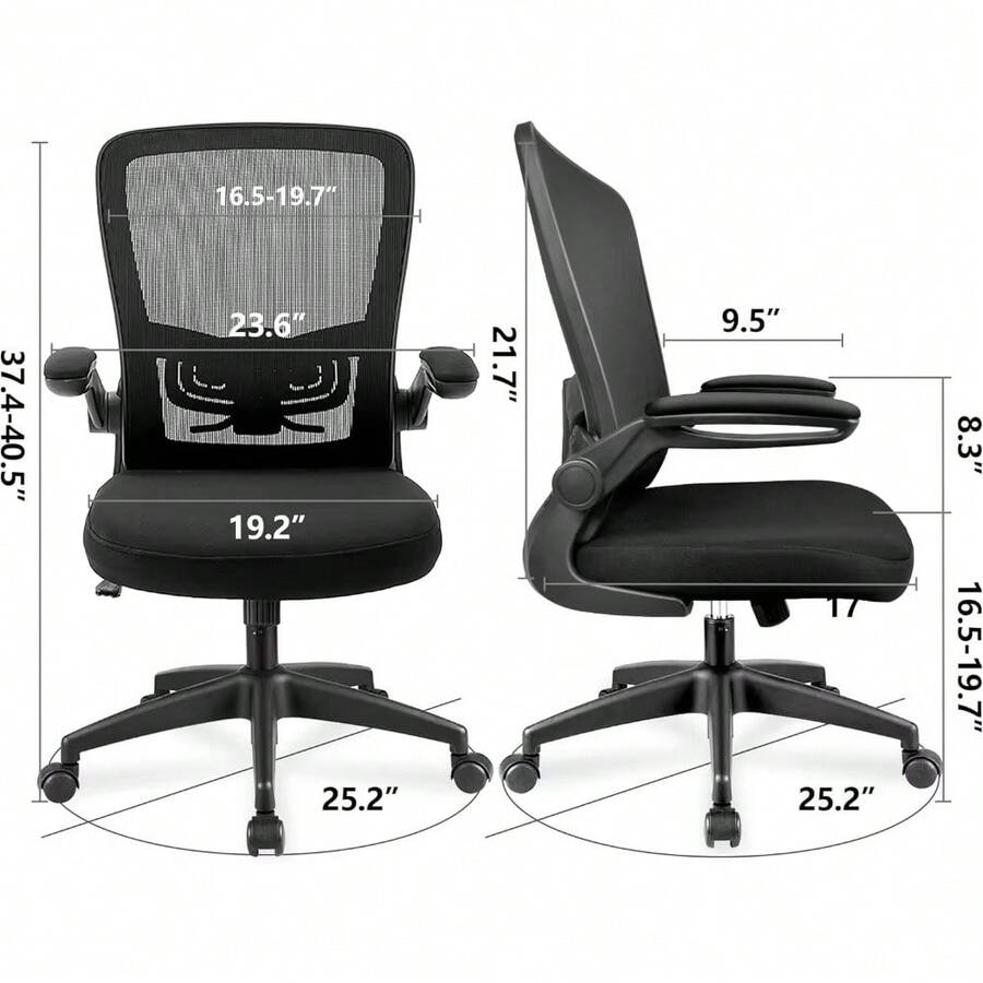 Office Chair, Ergonomic Desk Chair With Adjustable Height And Lumbar