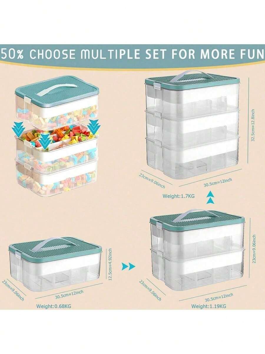 Plastic Storage Organizer For Box Toy Stackable Containers With Lids