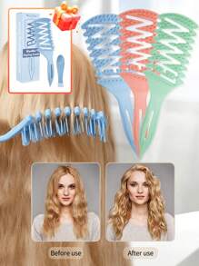 Lược chải tóc có lỗ thông hơi định hình tóc xoăn mới 1/2/3 Lược chải tóc xoăn ướt, Lược chải tóc định hình tóc xoăn massage các nút cứng, Gỡ rối cho người da đen, Kéo tóc & Tách tóc xoăn, Dành cho phụ nữ, nam giới, Giảm kéo và Tách tóc xoăn Đóng hộp và Làm quà tặng Ngày của Mẹ, Quà tặng bạn bè/gia đình cho bạn gái - Nhiều màu - Xem 6