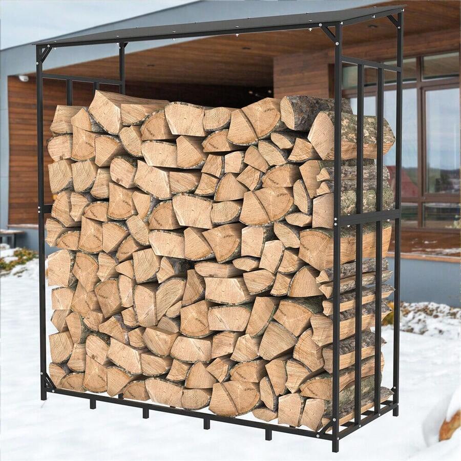 Heavy Duty Outdoor Firewood Storage Log Rack Metal Firewood Stand With