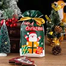 Túi rút dây ruy băng đựng kẹo bánh quy quà tặng, Giáng sinh - nhiều màu - Xem 7