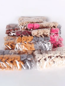 5 件咖啡色和米色可爱泰迪熊毛绒柔软填充玩具，动漫风格装饰抱枕，适合成人、青少年、学生的生日、圣诞节礼物 - 彩色 - 查看 1