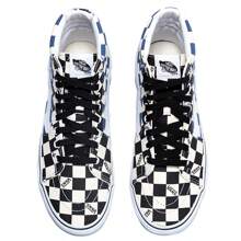 Zapatillas altas cómodas y casuales Vans SK8-Hi con estampado de cuadros, unisex - Blanco y Negro - Ver 6