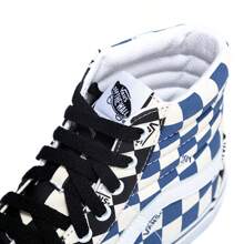 Zapatillas altas cómodas y casuales Vans SK8-Hi con estampado de cuadros, unisex - Blanco y Negro - Ver 8