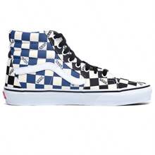 Zapatillas altas cómodas y casuales Vans SK8-Hi con estampado de cuadros, unisex - Blanco y Negro - Ver 2