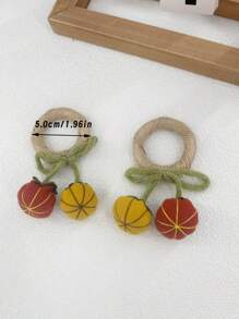 1pc Handmade Woven Pumpkin Napkin Ring - Fall Harvest Fruit Design, Ideal For Home, Restaurants, Weddings, Parties, Buffet Table Decor