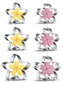 1 件不锈钢饼干模具，鸡蛋花、樱花花形 DIY 糖艺模具 - 餅乾模 - 查看 10