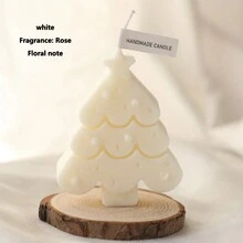 1 nến sáp đậu nành hình cây thông Noel 8,2cmX6,7cm, nến thơm không khói, nến trang trí tiệc lễ hội, quà tặng Giáng sinh lãng mạn, trang trí phòng, quà tặng - Nhiều màu - Xem 8