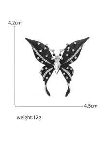 女士时尚珐琅蝴蝶胸针水钻昆虫别针派对宴会休闲配饰礼物