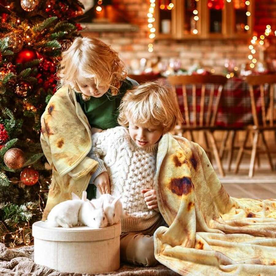 Giant DoubleSided Tortilla Blanket Realistic Food Throw Blanket For