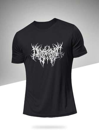 男士轻便运动 T 恤，时尚 3D 图案印花健身上衣，适合休闲健身、跑步、户外、游泳、骑行