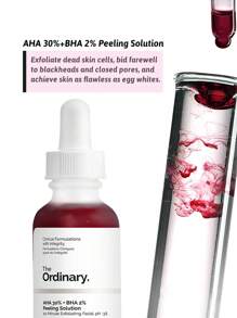 AHA 30% + BHA 2% 精华液，促进去角质，解决皮肤纹理不规则和暗沉肤色问题，焕发肌肤活力，1 件 30 毫升 1.01 液体盎司
