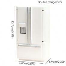 1PC Dollhouse Kitchen Furniture Kit 1:12 Dollhouse Miniature Furniture Wooden Kitchen Cabinet Refrigerator Set Kitchen Dining Room Furniture Suitable For Birthday Gift Christmas Gift Miniature Scene Accessories White Mini Refrigerator Exquisite Furniture Model - Multicolor - View 13