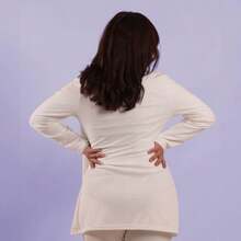 Saco formal largo con botones colores lisos - Blanco - Ver 2