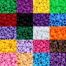 100/200pcs Acrylic Pony Beads Multicolor Plastic Bucket Beads For Jewelry Making DIY Braid Bracelet Necklace Pendant