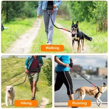 1pc Reflective Waist Pack With Retractable Dog Leash, 44-63inch Elastic Traction Rope, Outdoor Sports Running Pet Leash, Explosion-Proof Thickened Handle, Multiple Colors Available