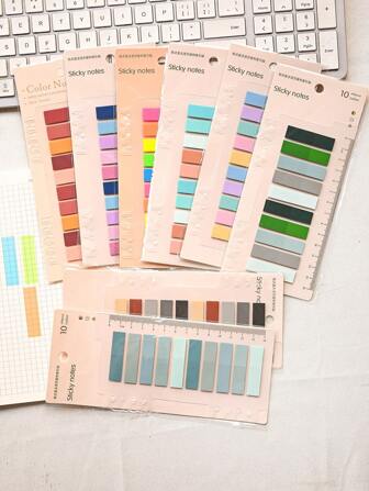 200 Sticky Notes 1 Index Note Category Note Student Office Supplies Instruction Note 1.1cm*4.4cm Small Transparent Plastic Note Can Be Affixed N Times Back To School