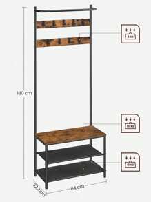 VASAGLE Coat Racks - Coffee Brown - View 6