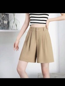 Tailored Bermuda Shorts Without Belt - Gringa Fashion - Apricot - View 2