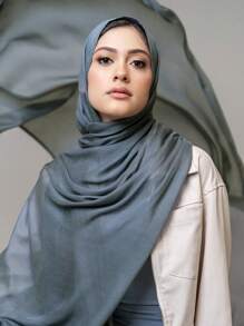 1 pièce Hijab en modal extra-large léger et doux avec des franges de couleur unie. Accessoires d'abaya fins. Vêtements voilés.