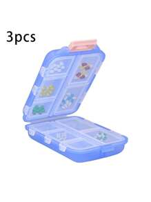 3 Packungen / 1 Packung tragbare Pillendose - ultraportabler wöchentlicher Reise-Pillenorganizer mit automatischem Spender und mehreren Fächern für Pillen, Vitamine und Fischöl - perfekt für Handtasche oder Tasche, kompakter und robuster Medizinbehälter