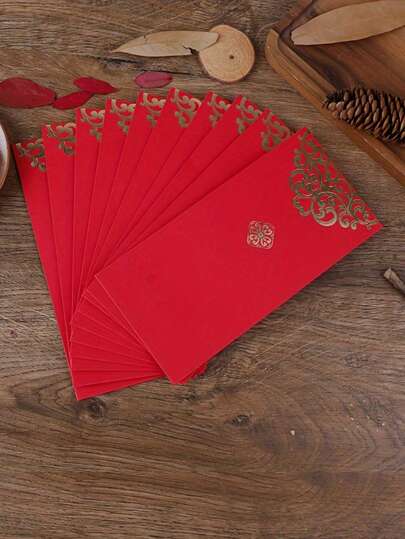 10/50pcs Chinese New Year Envelopes, 2025 Lunar New Year Of The Snake Decorations, Lucky Money Envelope, Chinese New Year Supplies, Festival Items