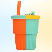 Vaso de silicona plegable para bebe , cuenta con popote y base antiderrapante , y capacidad para 285 ml, no esperes mas y elige nuestros modelos - Verde - Ver 3