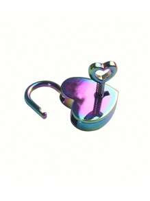 Set de pequeño candado con forma de corazón con llave - Candado metálico con forma de corazón, apto para maletas, portátiles, cajones, carteras - Juego de cierres decorativos pequeños para bolsas