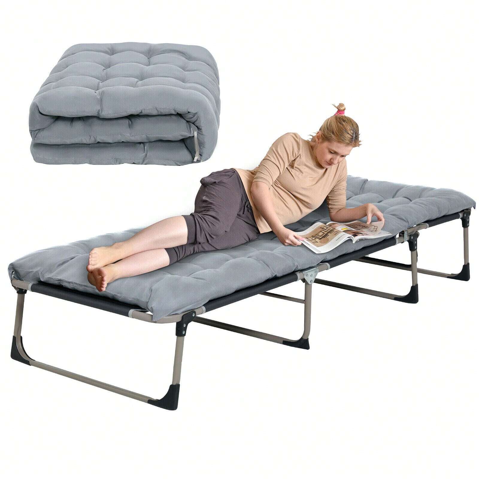 Adults Folding Sleeping Cot Guest Bed Heavy Duty Portable Cots Camping