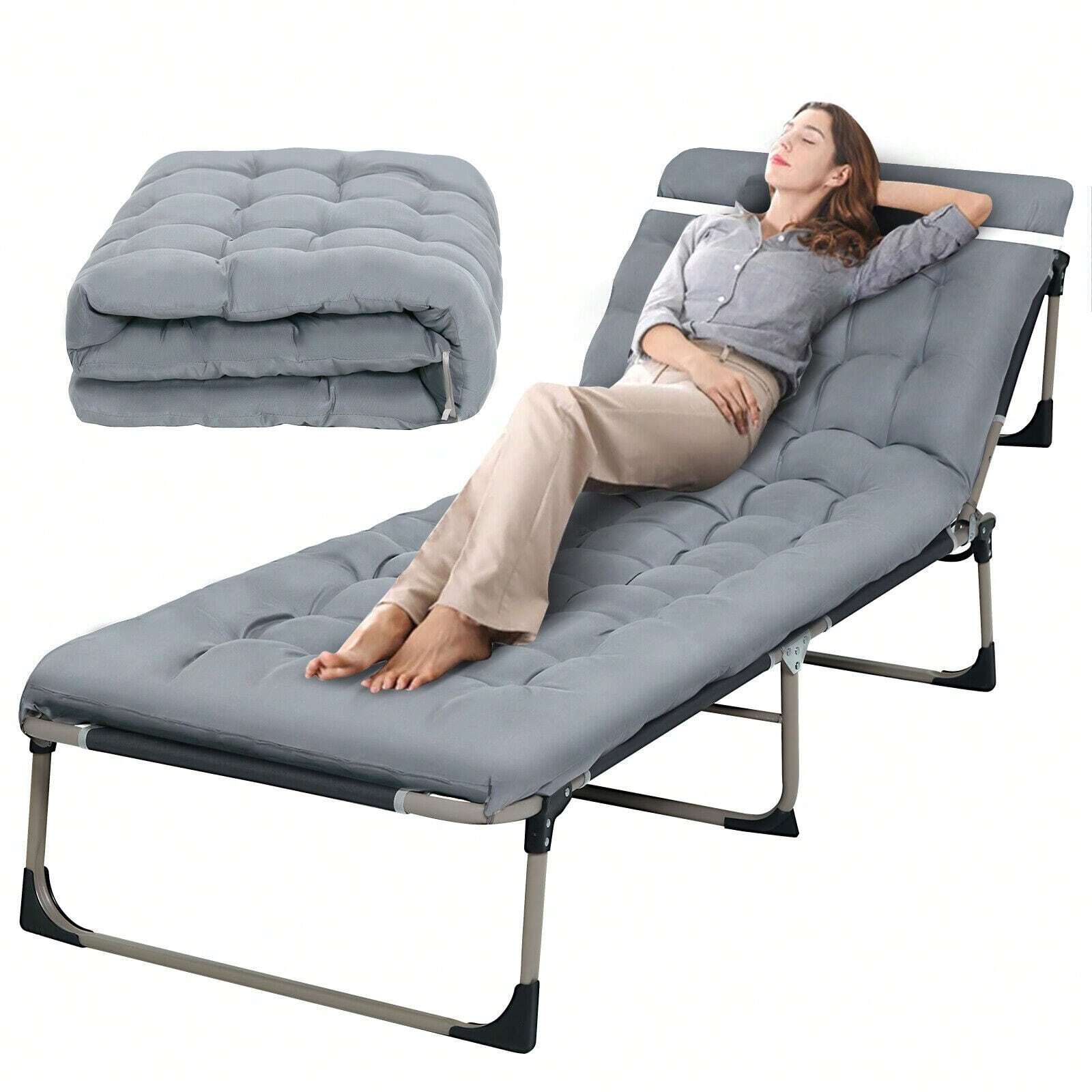 Adults Folding Sleeping Cot Guest Bed Heavy Duty Portable Cots Camping