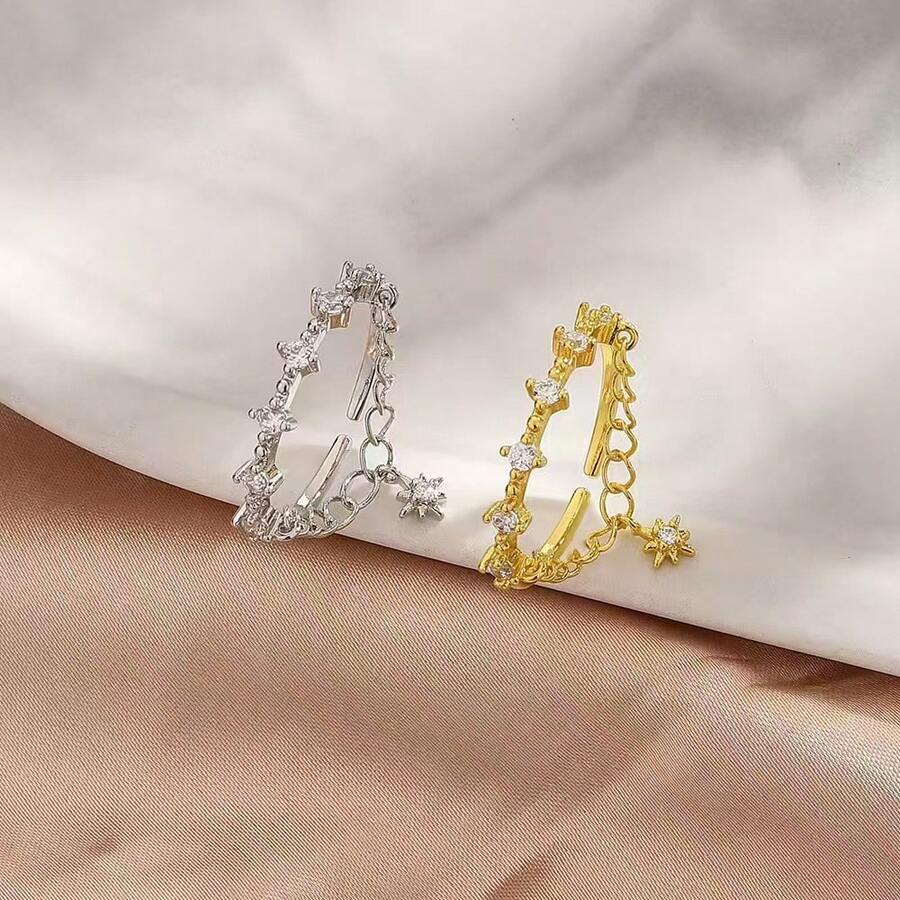 Stunning Geometric Star Shape Pendant Ring Statement Jewelry With