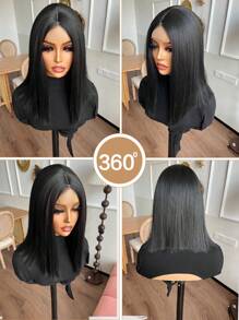 Natural Bob Wig Synthetic 4X1 HD Transparent U Part Lace Wigs HShort Bob Wigs Straight Synthetic Lace Wig With U Part Lace Natural Black