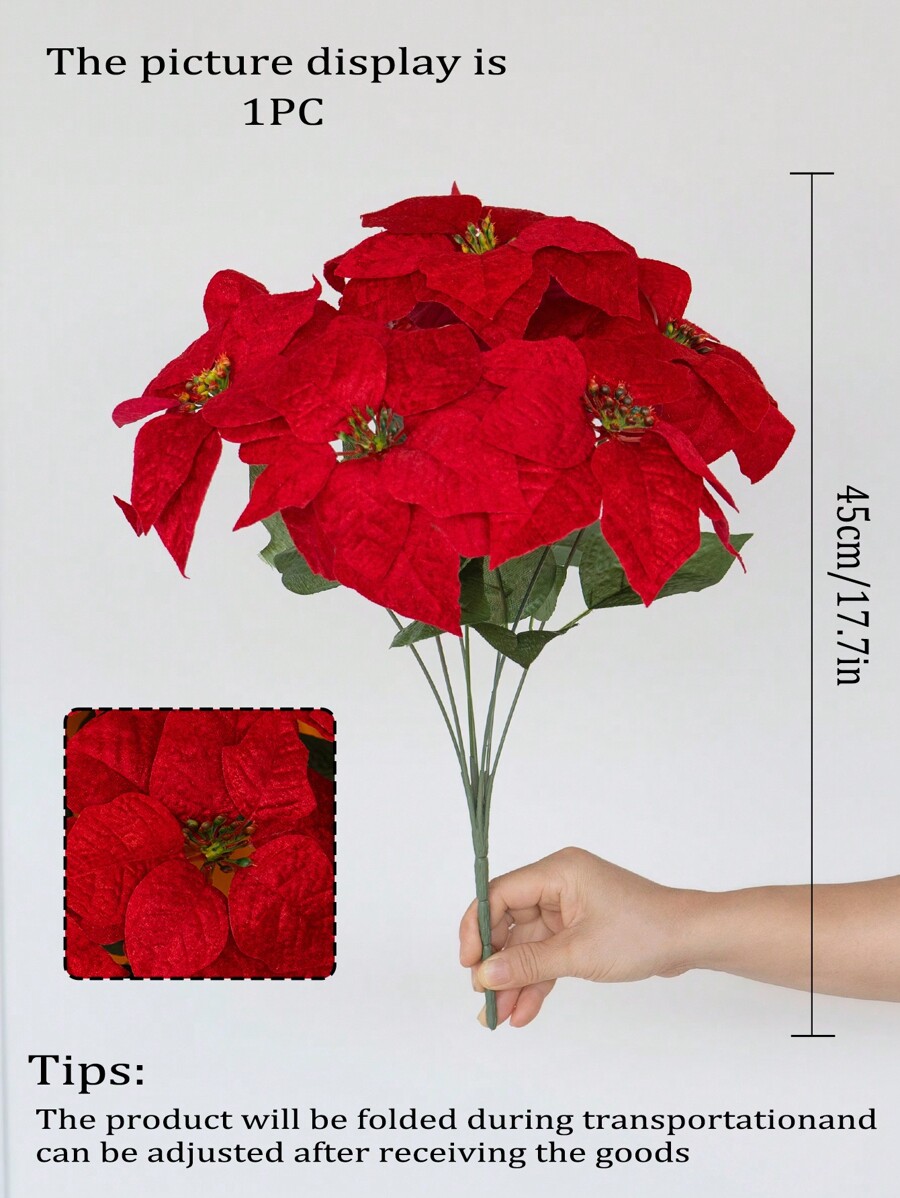 1pc Artificial Safflower, Fake Christmas Decoration Bouquet, Artificial