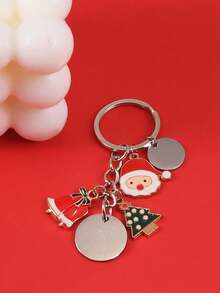 Móc chìa khóa Giáng sinh tùy chỉnh, Móc chìa khóa tròn sáng tạo được khắc tên, khẩu hiệu, địa điểm, ngày tháng, thích hợp cho sinh nhật, ngày lễ, họp mặt gia đình, quà tặng cho mẹ, bố, bạn trai, bạn gái, kỷ niệm - Vàng - Xem 7