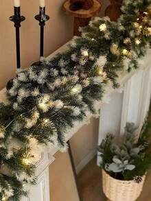 1 Stück Künstlicher Weihnachtsblumen-Kranz, Heimdekoration, Künstliche Tannenzweig-Girlande, geeignet für Weihnachtsdekoration im Wohnzimmer, Raumdekoration, Heimdekoration, Themenfestdekoration, geeignet für Tischdekoration, Festdekoration, Weihnachtsdekoration, Winter