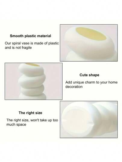 1pc Moderne Spiral Vase Wit Plastic Cylindrical Flower Vase, Living Room, Bedroom, Kitchen Nordic Aesthetic Creative Home Office Room Glass view 7