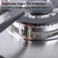 IsEasy 5 Burner Gas Hob Built-In Stainless Steel Propane/Natural Gas - Five Head Stainless Steel Gas Stove -eU - View 4