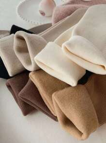 3 Pairs Of Women's Earth Color Snow Socks, Autumn And Winter Vertical Mid-Tube Socks, Fluffy Socks, And Warm Floor Socks With Wool Thickening, Suitable For Everyday Wear And Various Occasions,Random Color