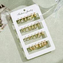 Bộ 48/24 khuyên tai vòng tròn nhỏ bằng kim loại tổng hợp Zirconia thời trang tối giản, phù hợp đeo hàng ngày cho cả nam và nữ, quà tặng ngày lễ cho bạn bè, gia đình, bạn gái, Giáng sinh, lễ tình nhân, đa năng quanh năm (Phong cách thiết kế thiệp ngẫu nhiên) - bộ bông tai - Xem 6