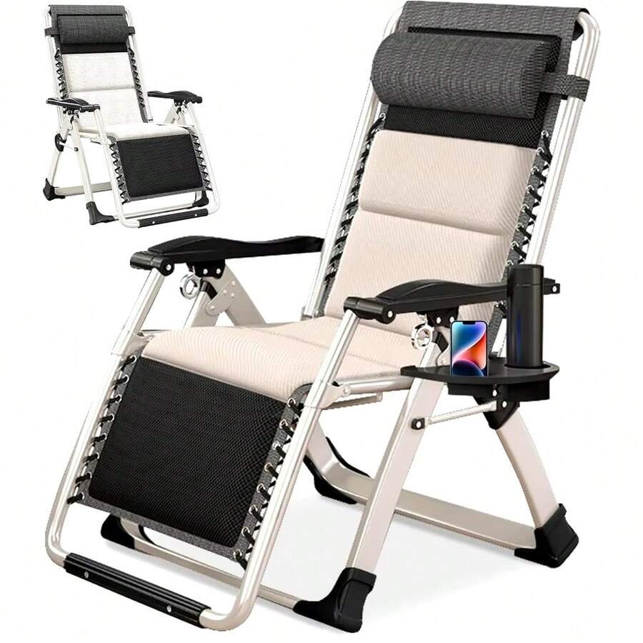 Lounge Chair Patio Zero Gravity Chair Folding Adjustable Reclining