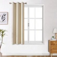 Panouri de perdele negre cu ochiuri, disponibile în opțiuni de 4/2/1 panouri, dimensiuni multiple, țesătură în 3 straturi de înaltă calitate, izolare termică și umbrire solară, potrivite pentru dormitor, sufragerie, sufragerie, bucătărie, dulap, culoare bej