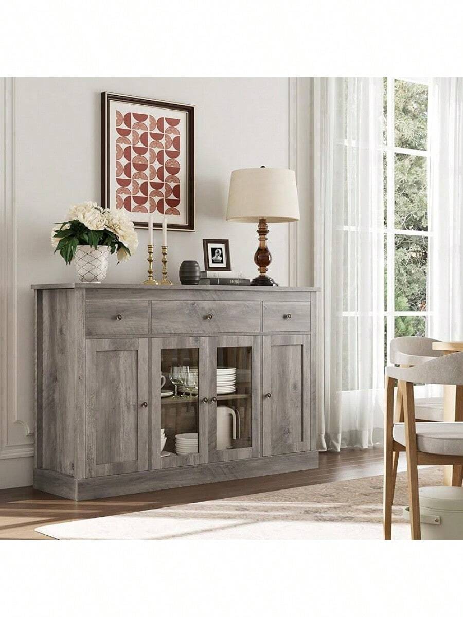 HOSTACK Sideboard Buffet With Storage, 55" Large Kitchen Buffet