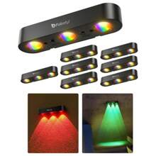 FabStyl RGB Solar Wall Fence Lights, Synchronously Change Color, Solar Step Lights, Bright Wall Lights, Outdoor Waterproof, Solar Powered Patio Decor For Wall, Rail, Porch, Backyard, Garden. Perfect For Halloween, Christmas And Holiday Decorations - 8 gói - Xem 1