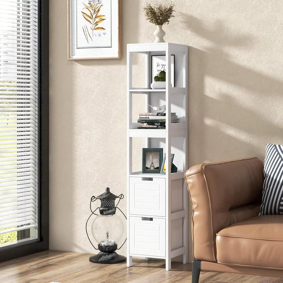 Tall Bathroom Storage Wooden Slim Bathroom With Anti