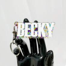 1 bucă breloc acrilic personalizat, breloc cu nume rucsac, etichetă cu nume 3D, etichetă cu nume personalizată, etichetă cu nume acrilică personalizată, etichetă pentru geanta pentru scutece